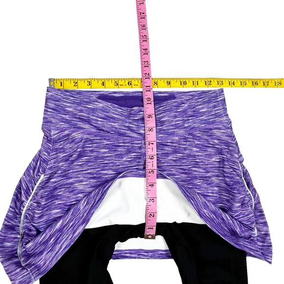 Inner Spirit Skirted Capri Legging Black & Purple Back Zip Pocket Womens S EUC! - Picture 8 of 9